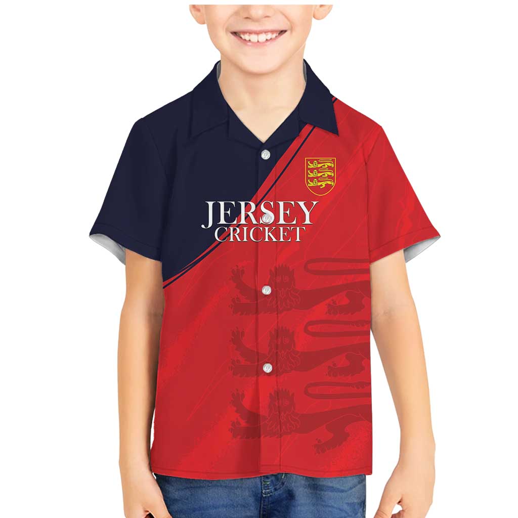Custom Bailiwick of Jersey Cricket Family Matching Mermaid Dress and Hawaiian Shirt Jer Lions Champion Red Version - Wonder Print Shop
