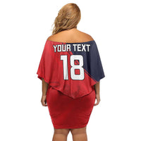 Custom Bailiwick of Jersey Cricket Family Matching Off Shoulder Short Dress and Hawaiian Shirt Jer Lions Champion Red Version - Wonder Print Shop