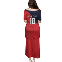 Custom Bailiwick of Jersey Cricket Family Matching Puletasi and Hawaiian Shirt Jer Lions Champion Red Version - Wonder Print Shop