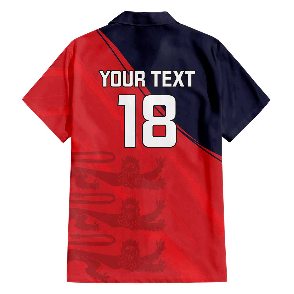 Custom Bailiwick of Jersey Cricket Family Matching Short Sleeve Bodycon Dress and Hawaiian Shirt Jer Lions Champion Red Version - Wonder Print Shop