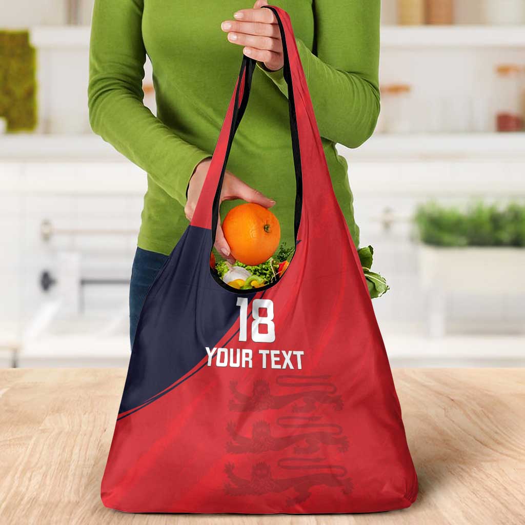 Custom Bailiwick of Jersey Cricket Grocery Bag Jer Lions Champion Red Version - Wonder Print Shop