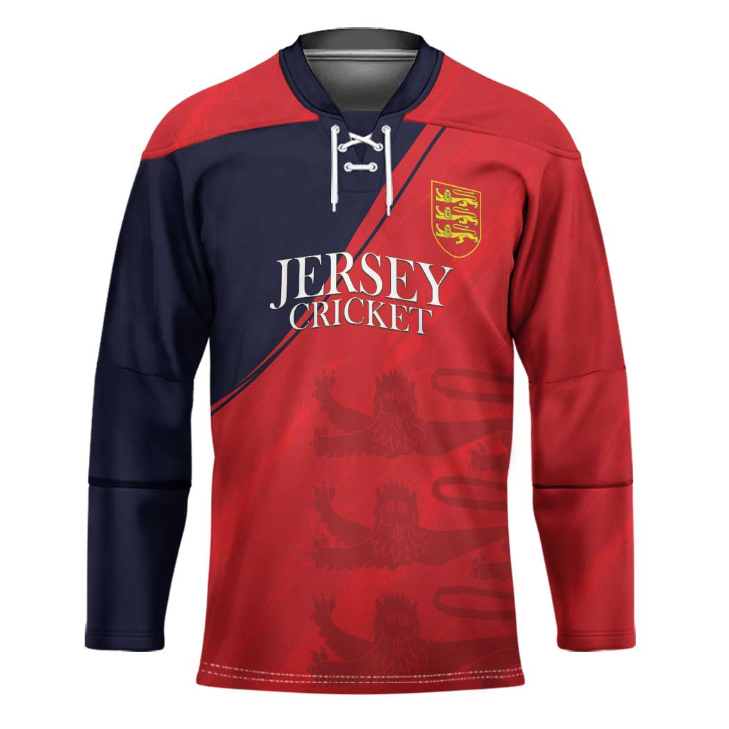 Custom Bailiwick of Jersey Cricket Hockey Jersey Jer Lions Champion Red Version - Wonder Print Shop