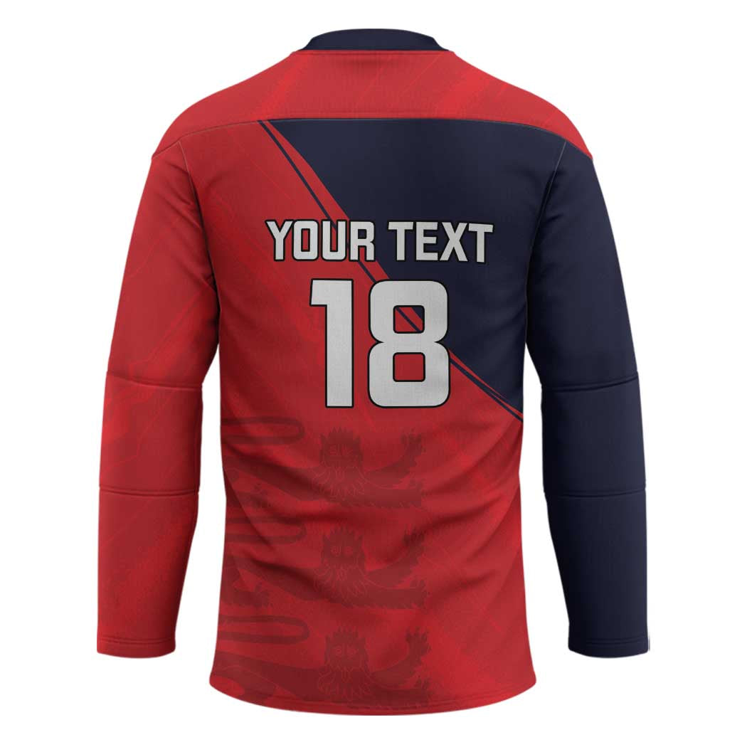 Custom Bailiwick of Jersey Cricket Hockey Jersey Jer Lions Champion Red Version - Wonder Print Shop
