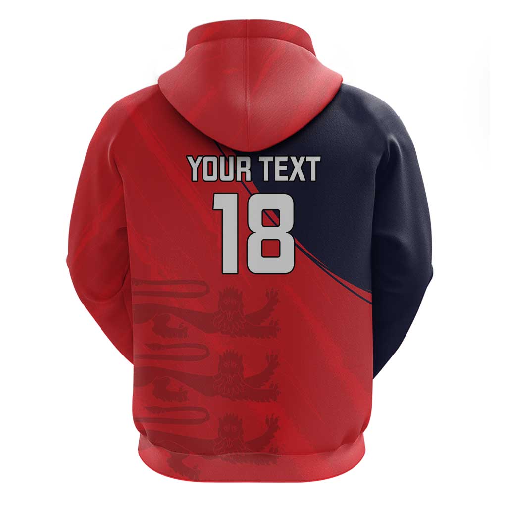 Custom Bailiwick of Jersey Cricket Hoodie Jer Lions Champion Red Version - Wonder Print Shop