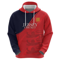 Custom Bailiwick of Jersey Cricket Hoodie Jer Lions Champion Red Version - Wonder Print Shop