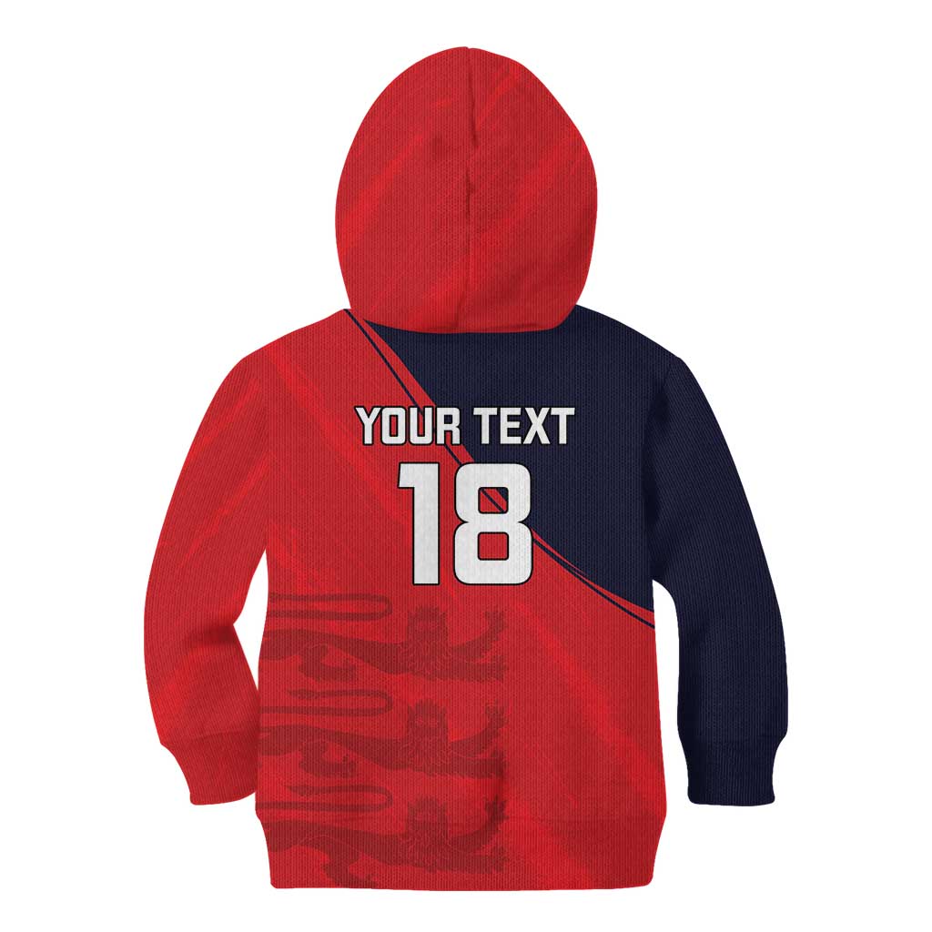 Custom Bailiwick of Jersey Cricket Kid Hoodie Jer Lions Champion Red Version - Wonder Print Shop