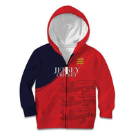 Custom Bailiwick of Jersey Cricket Kid Hoodie Jer Lions Champion Red Version - Wonder Print Shop