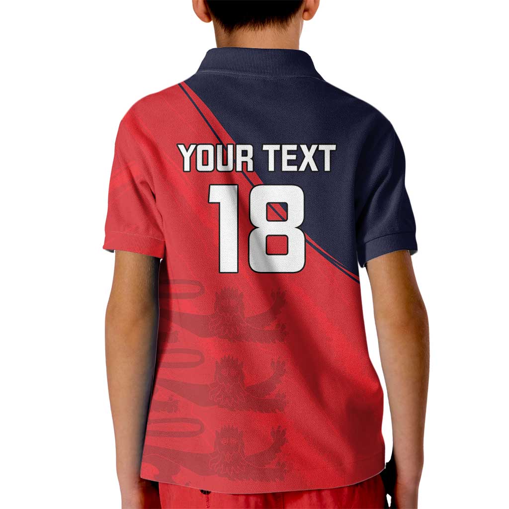 Custom Bailiwick of Jersey Cricket Kid Polo Shirt Jer Lions Champion Red Version - Wonder Print Shop