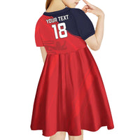 Custom Bailiwick of Jersey Cricket Kid Short Sleeve Dress Jer Lions Champion Red Version - Wonder Print Shop