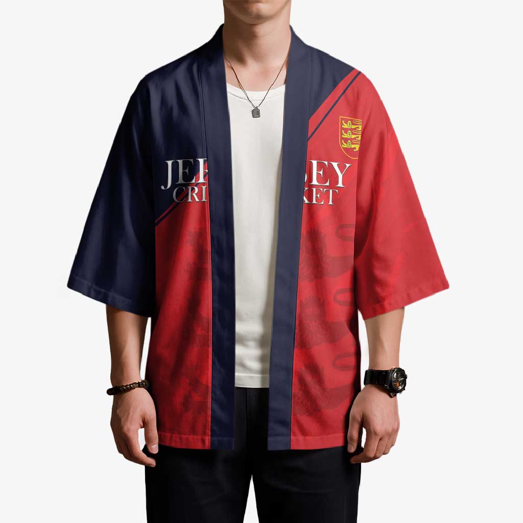 Custom Bailiwick of Jersey Cricket Kimono Jer Lions Champion Red Version - Wonder Print Shop