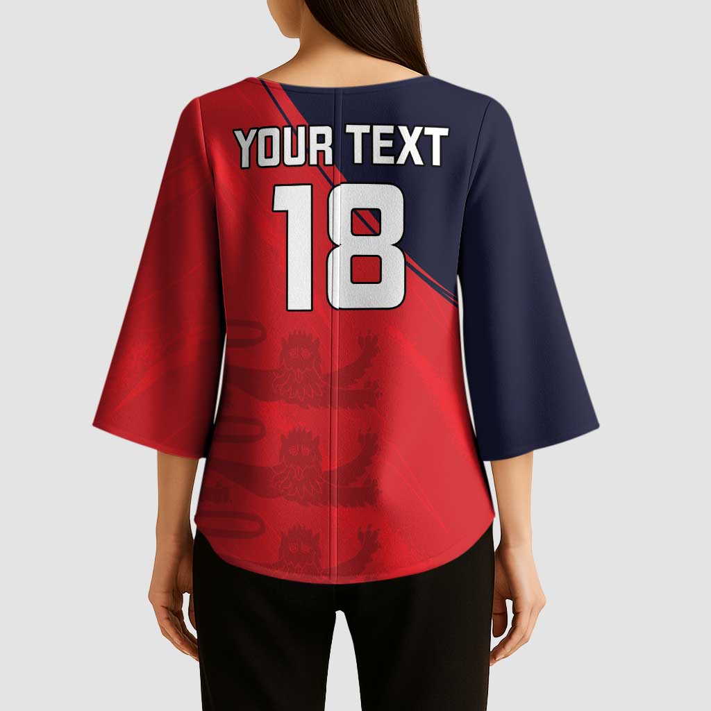 Custom Bailiwick of Jersey Cricket Kimono Sleeve Blouse Jer Lions Champion Red Version - Wonder Print Shop