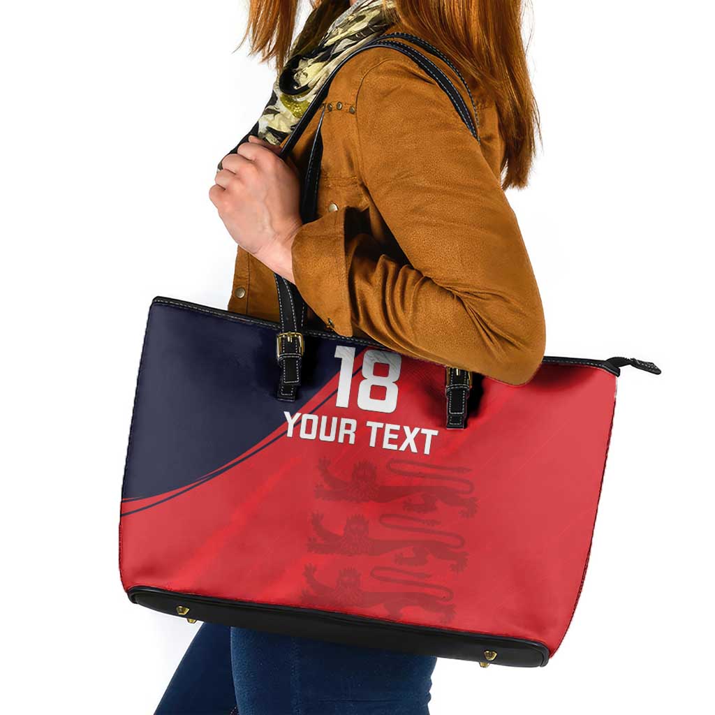 Custom Bailiwick of Jersey Cricket Leather Tote Bag Jer Lions Champion Red Version - Wonder Print Shop