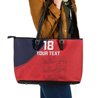 Custom Bailiwick of Jersey Cricket Leather Tote Bag Jer Lions Champion Red Version - Wonder Print Shop