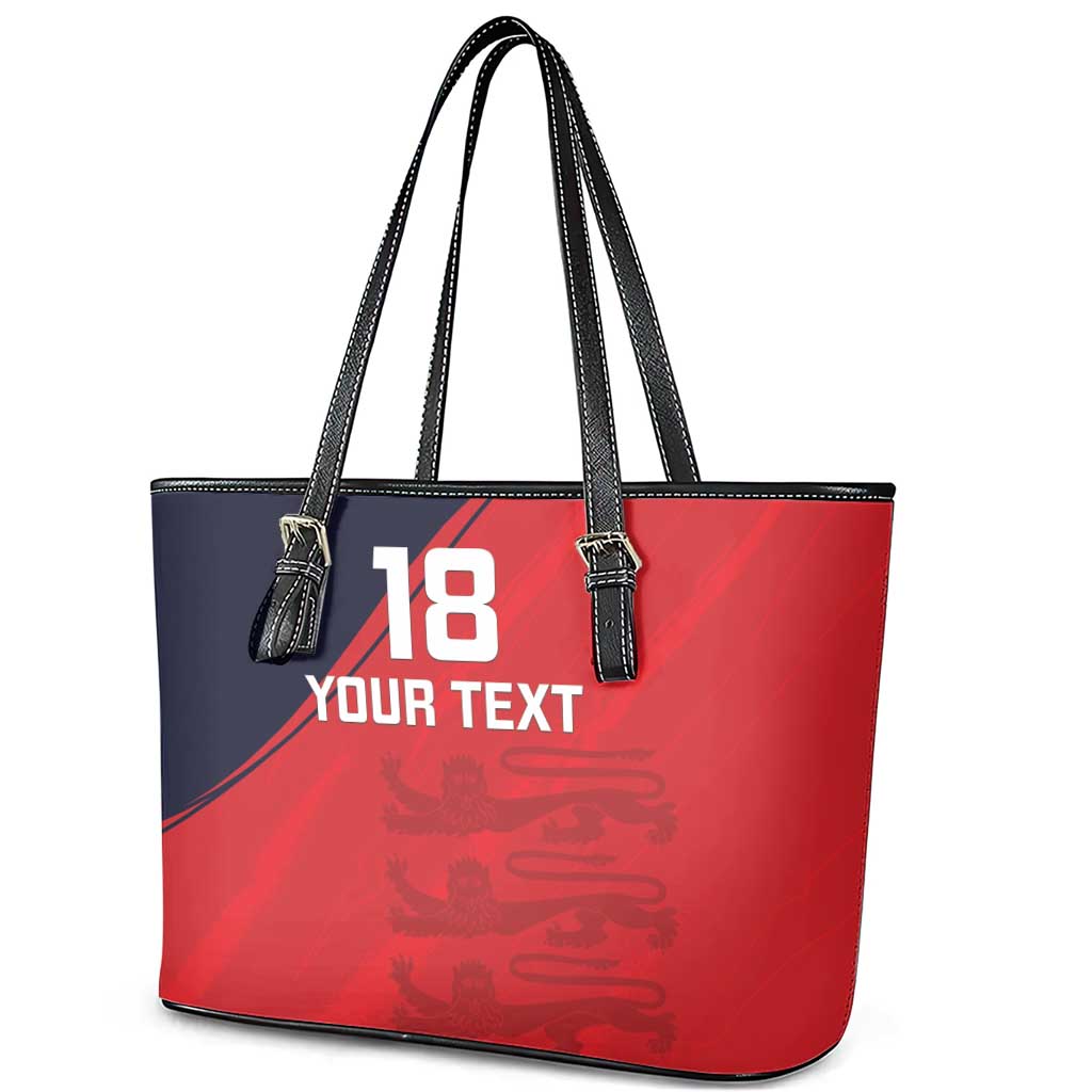 Custom Bailiwick of Jersey Cricket Leather Tote Bag Jer Lions Champion Red Version - Wonder Print Shop