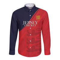 Custom Bailiwick of Jersey Cricket Long Sleeve Button Shirt Jer Lions Champion Red Version - Wonder Print Shop