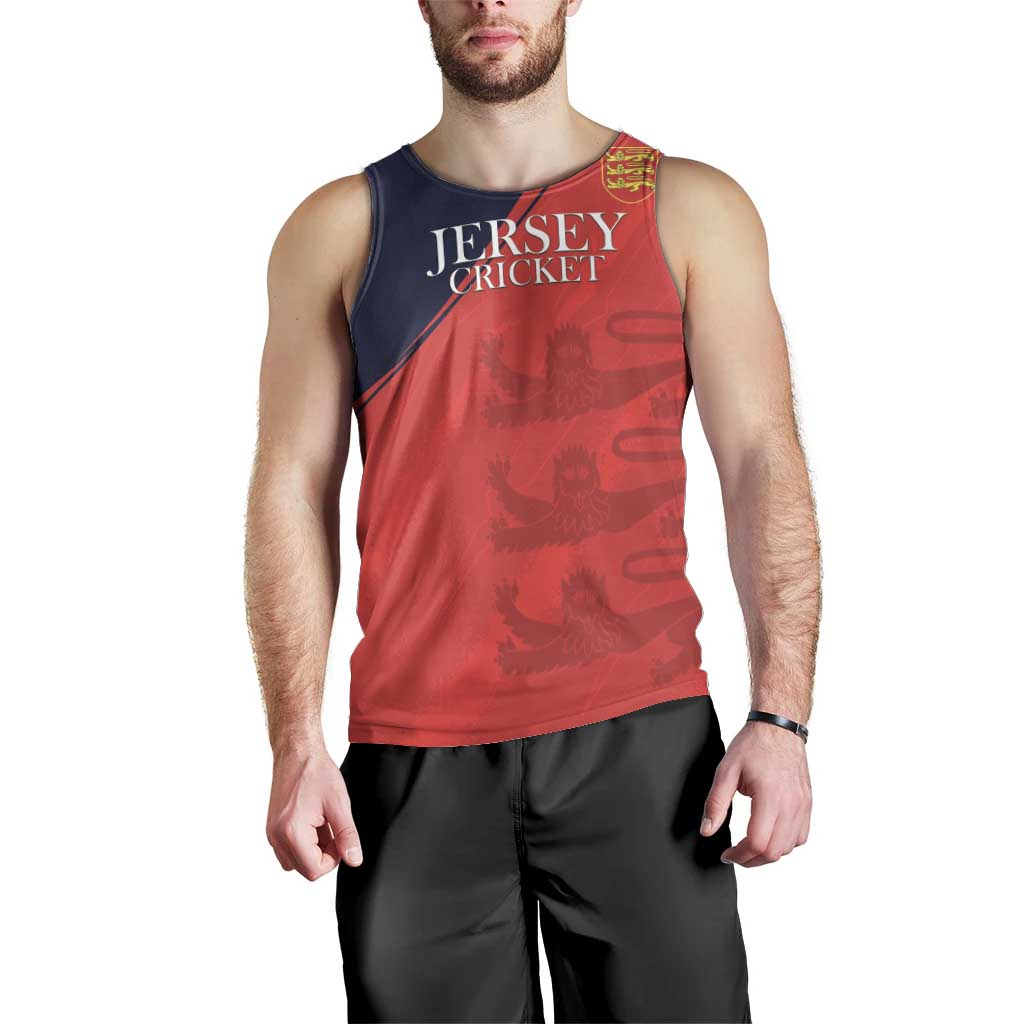 Custom Bailiwick of Jersey Cricket Men Tank Top Jer Lions Champion Red Version - Wonder Print Shop