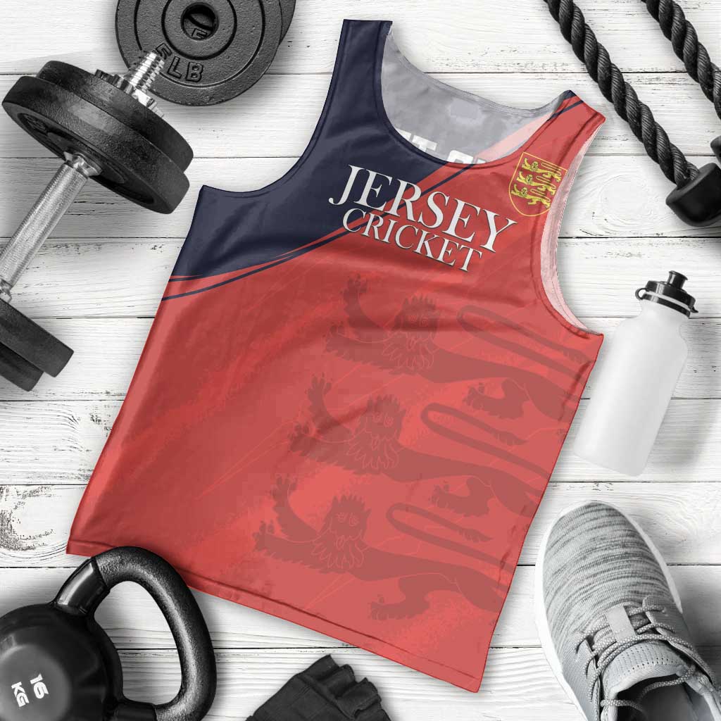 Custom Bailiwick of Jersey Cricket Men Tank Top Jer Lions Champion Red Version - Wonder Print Shop