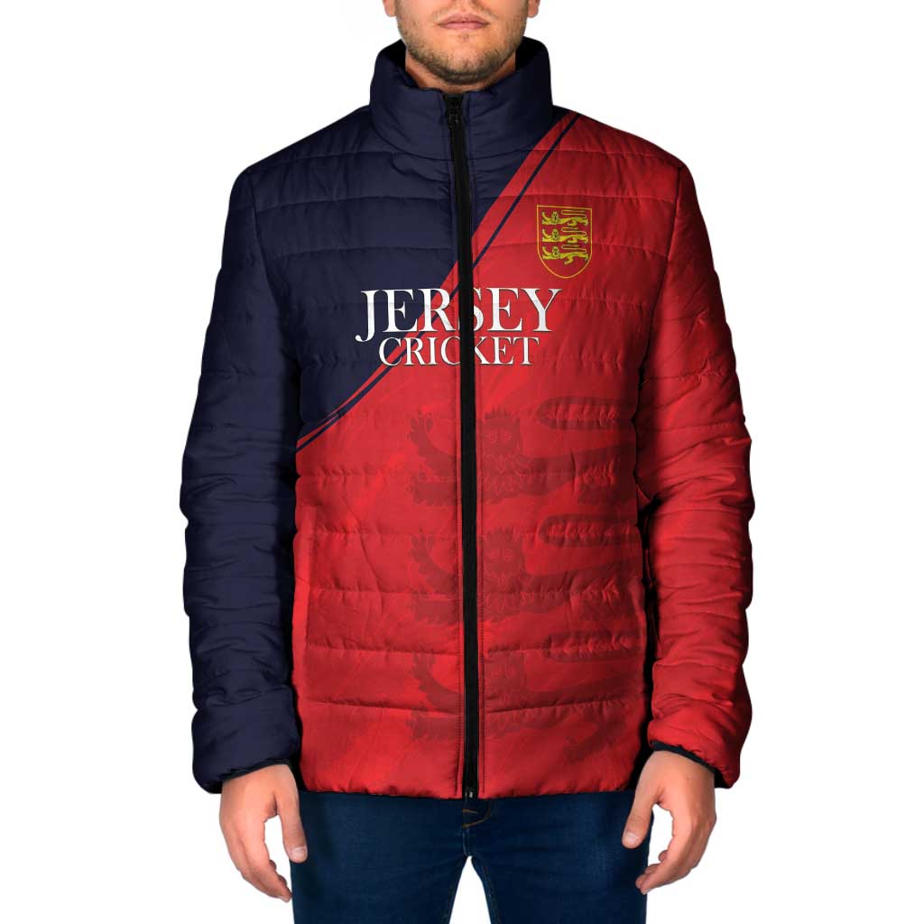 Custom Bailiwick of Jersey Cricket Padded Jacket Jer Lions Champion Red Version - Wonder Print Shop