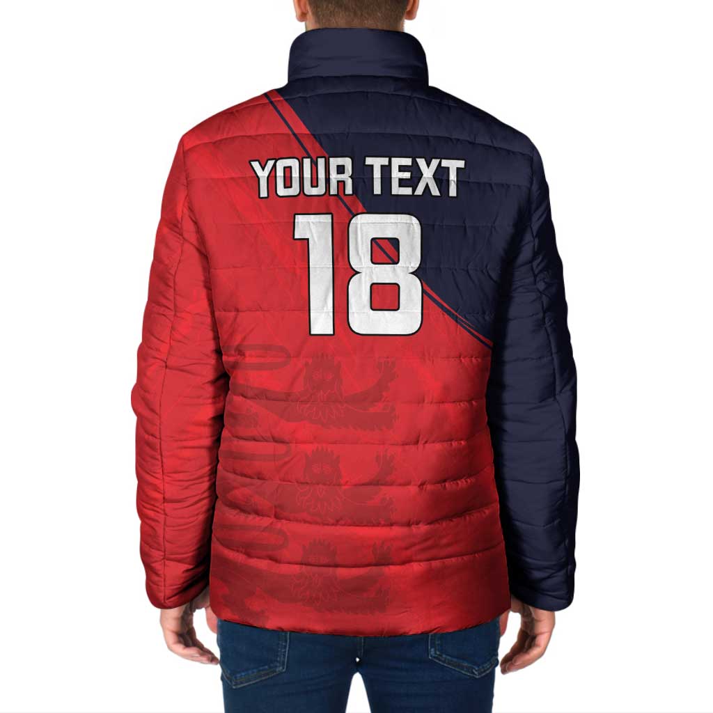Custom Bailiwick of Jersey Cricket Padded Jacket Jer Lions Champion Red Version - Wonder Print Shop