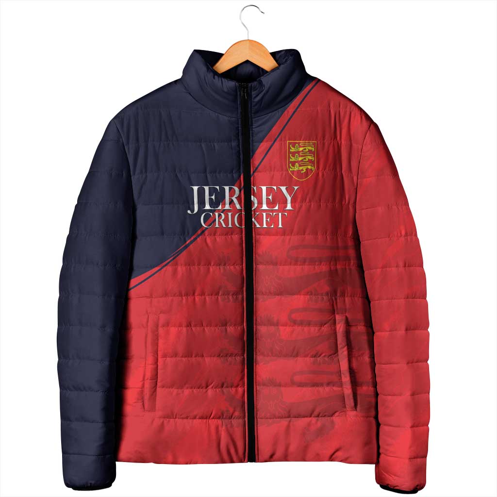 Custom Bailiwick of Jersey Cricket Padded Jacket Jer Lions Champion Red Version - Wonder Print Shop