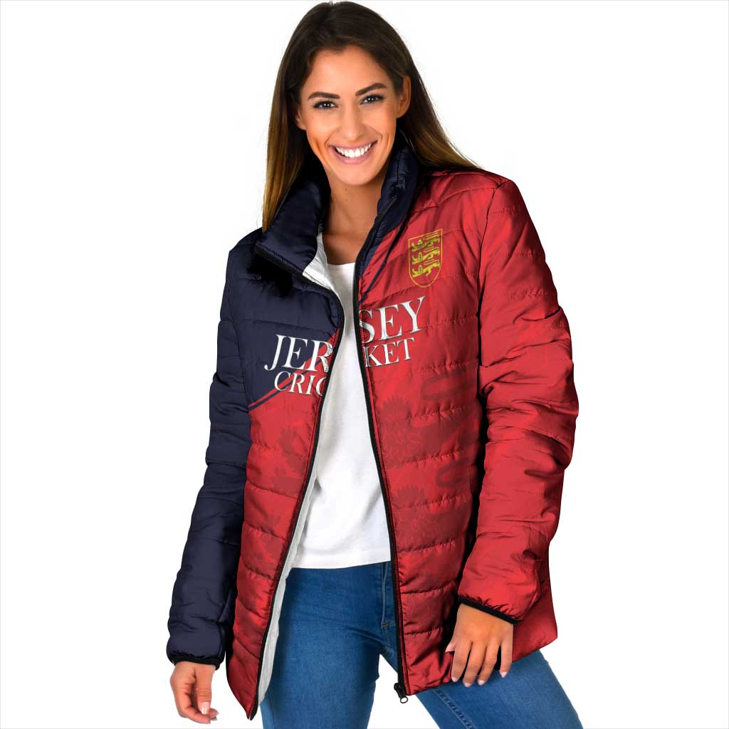Custom Bailiwick of Jersey Cricket Padded Jacket Jer Lions Champion Red Version - Wonder Print Shop