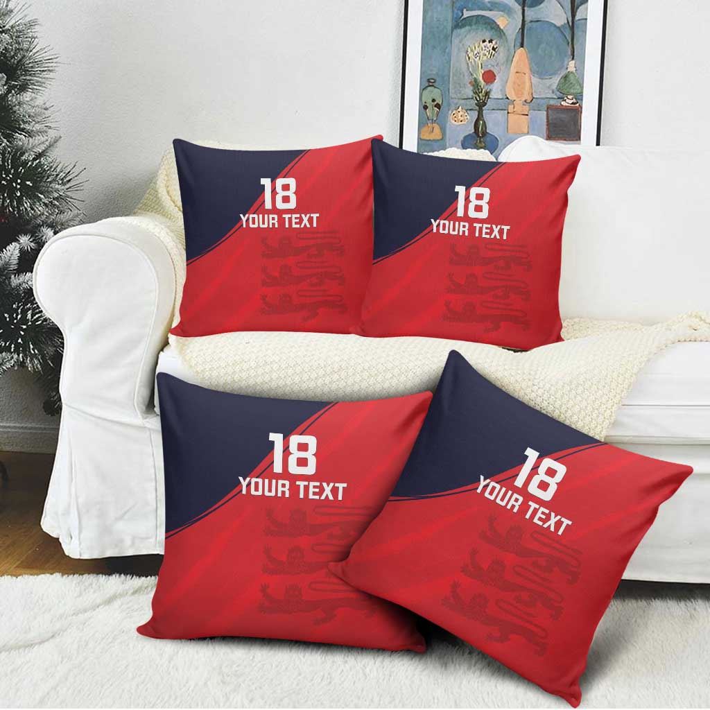 Custom Bailiwick of Jersey Cricket Pillow Cover Jer Lions Champion Red Version - Wonder Print Shop