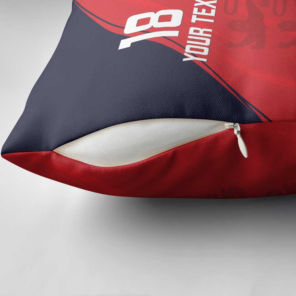 Custom Bailiwick of Jersey Cricket Pillow Cover Jer Lions Champion Red Version - Wonder Print Shop