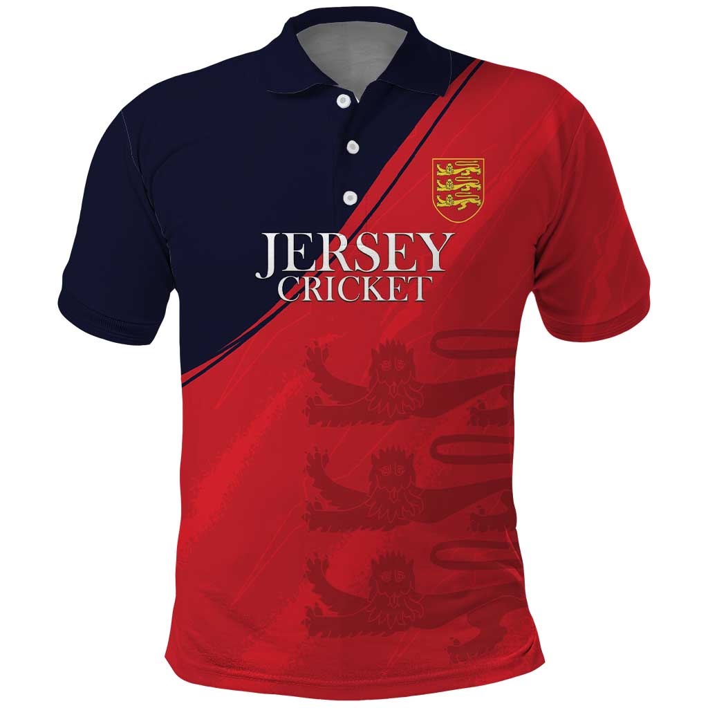 Custom Bailiwick of Jersey Cricket Polo Shirt Jer Lions Champion Red Version - Wonder Print Shop