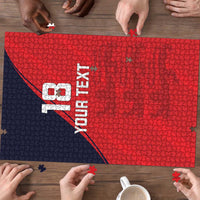 Custom Bailiwick of Jersey Cricket Puzzle Jer Lions Champion Red Version - Wonder Print Shop