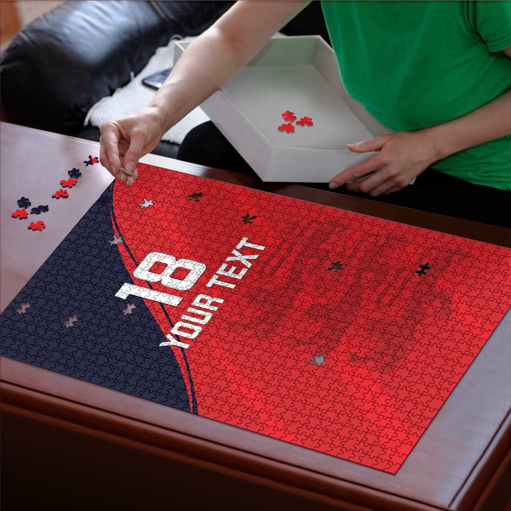 Custom Bailiwick of Jersey Cricket Puzzle Jer Lions Champion Red Version - Wonder Print Shop