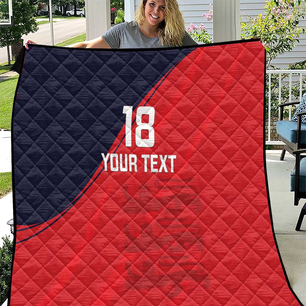 Custom Bailiwick of Jersey Cricket Quilt Jer Lions Champion Red Version - Wonder Print Shop