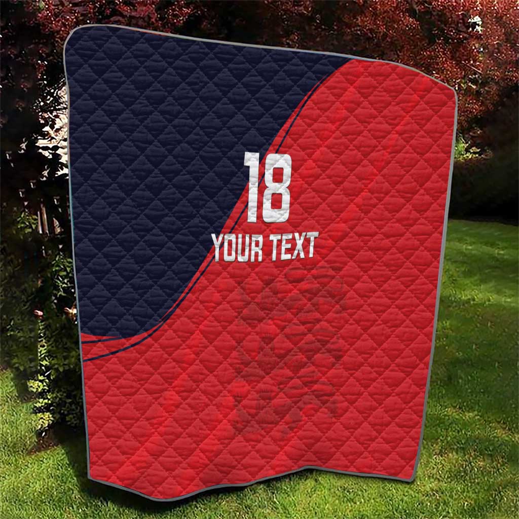 Custom Bailiwick of Jersey Cricket Quilt Jer Lions Champion Red Version - Wonder Print Shop