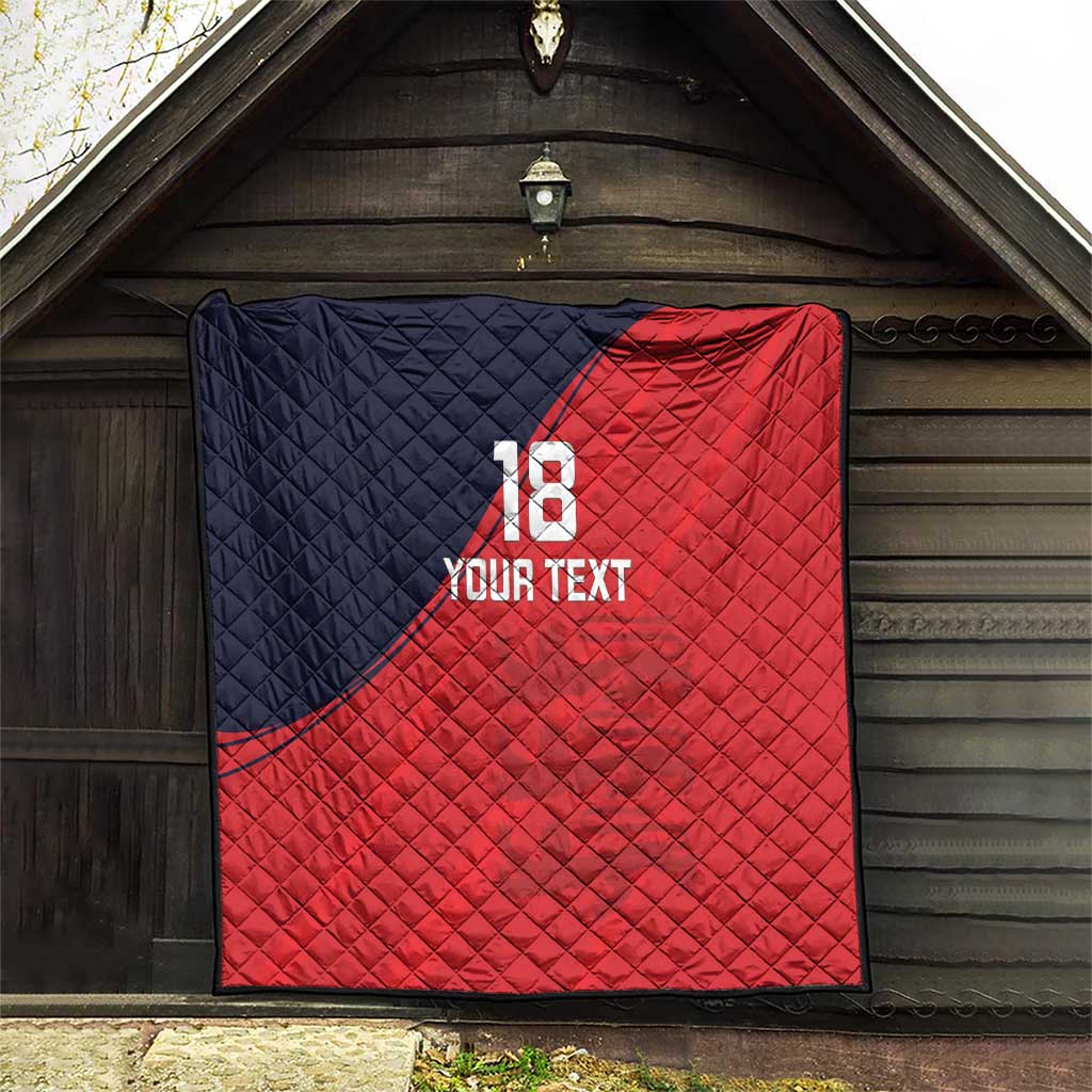 Custom Bailiwick of Jersey Cricket Quilt Jer Lions Champion Red Version - Wonder Print Shop