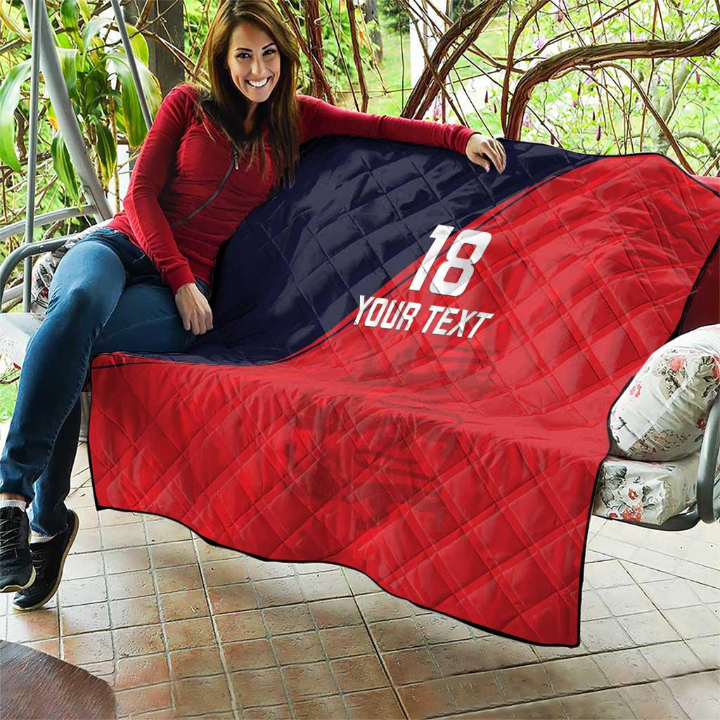 Custom Bailiwick of Jersey Cricket Quilt Jer Lions Champion Red Version - Wonder Print Shop