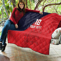 Custom Bailiwick of Jersey Cricket Quilt Jer Lions Champion Red Version - Wonder Print Shop