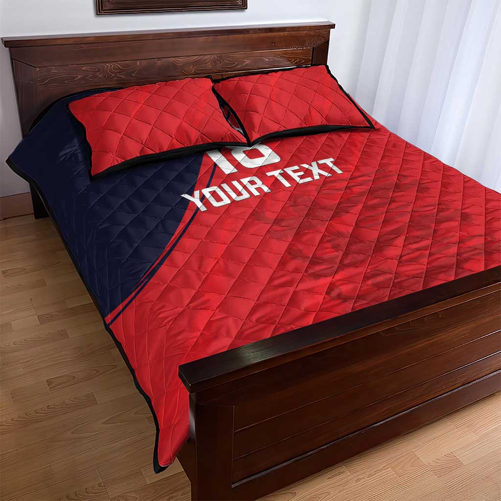 Custom Bailiwick of Jersey Cricket Quilt Bed Set Jer Lions Champion Red Version - Wonder Print Shop