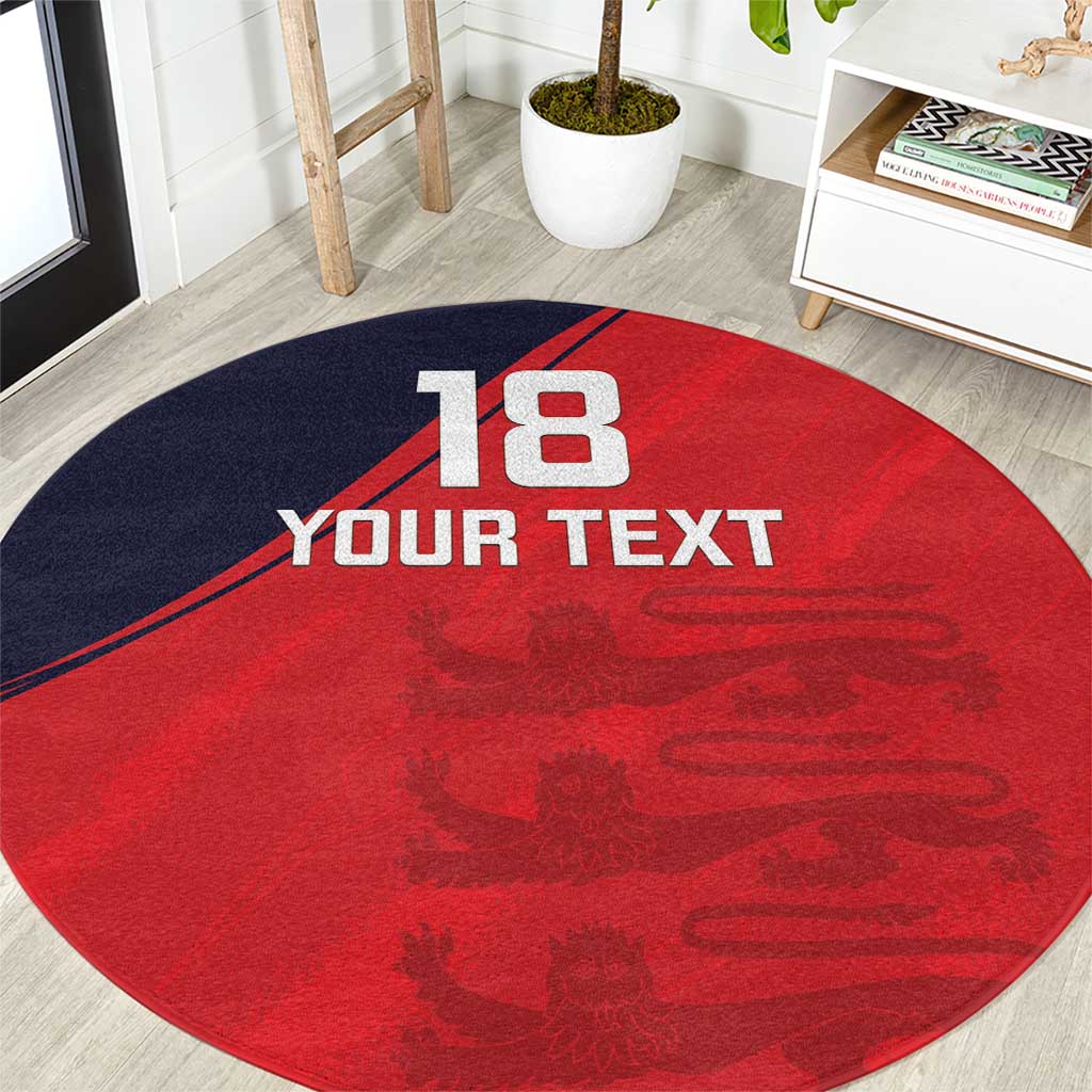 Custom Bailiwick of Jersey Cricket Round Carpet Jer Lions Champion Red Version - Wonder Print Shop