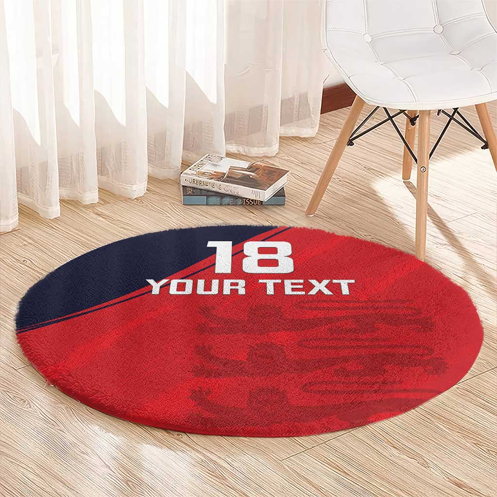 Custom Bailiwick of Jersey Cricket Round Carpet Jer Lions Champion Red Version - Wonder Print Shop