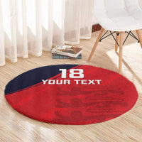 Custom Bailiwick of Jersey Cricket Round Carpet Jer Lions Champion Red Version - Wonder Print Shop