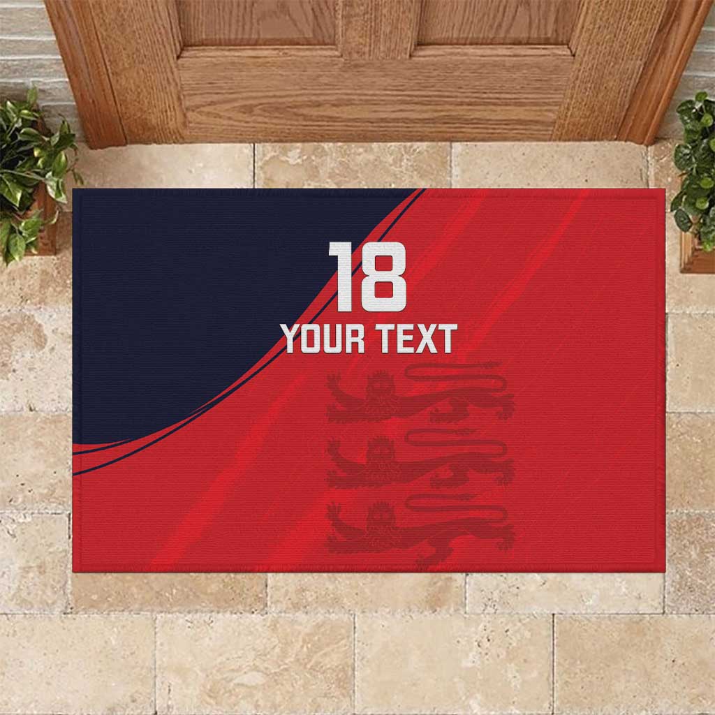 Custom Bailiwick of Jersey Cricket Rubber Doormat Jer Lions Champion Red Version - Wonder Print Shop