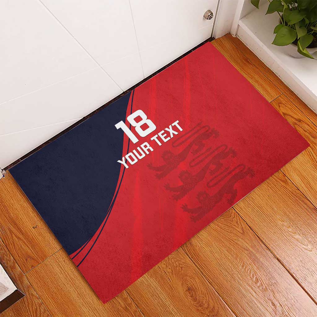Custom Bailiwick of Jersey Cricket Rubber Doormat Jer Lions Champion Red Version - Wonder Print Shop