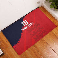 Custom Bailiwick of Jersey Cricket Rubber Doormat Jer Lions Champion Red Version - Wonder Print Shop