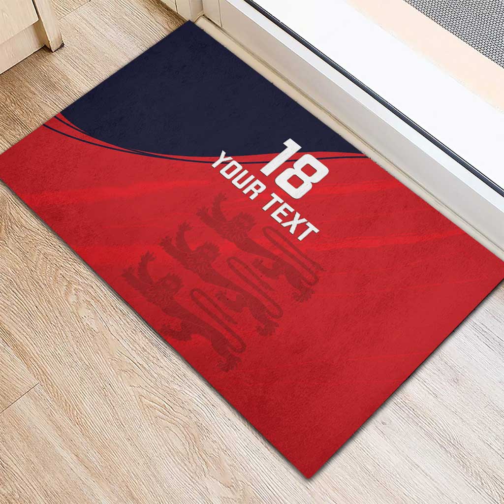 Custom Bailiwick of Jersey Cricket Rubber Doormat Jer Lions Champion Red Version - Wonder Print Shop