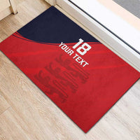 Custom Bailiwick of Jersey Cricket Rubber Doormat Jer Lions Champion Red Version - Wonder Print Shop