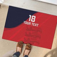 Custom Bailiwick of Jersey Cricket Rubber Doormat Jer Lions Champion Red Version - Wonder Print Shop