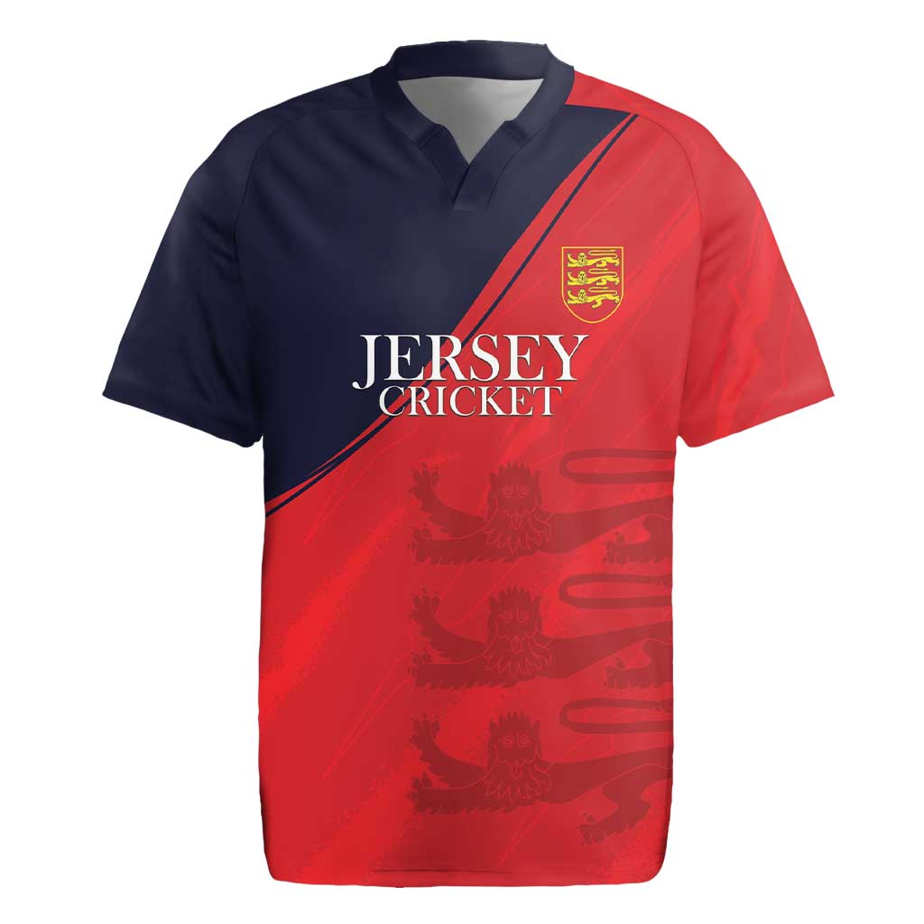 Custom Bailiwick of Jersey Cricket Rugby Jersey Jer Lions Champion Red Version - Wonder Print Shop