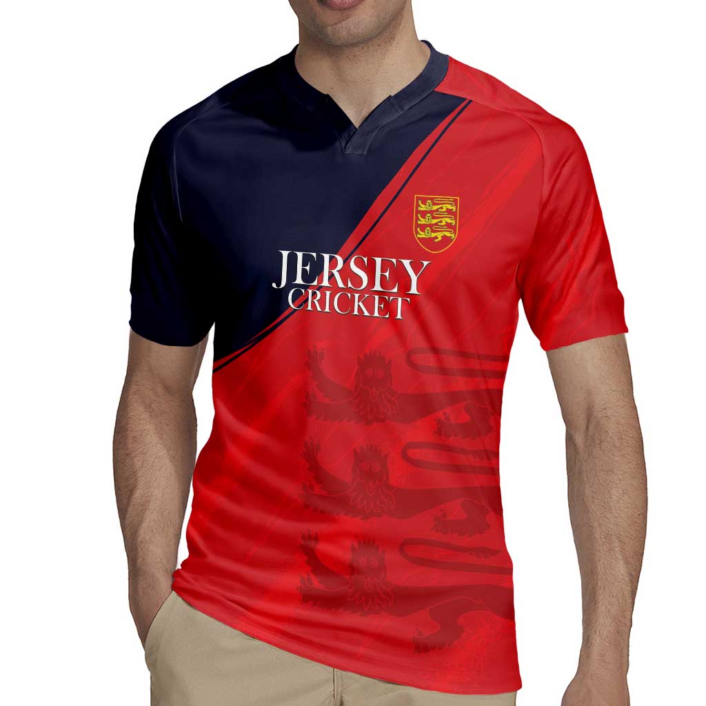 Custom Bailiwick of Jersey Cricket Rugby Jersey Jer Lions Champion Red Version - Wonder Print Shop