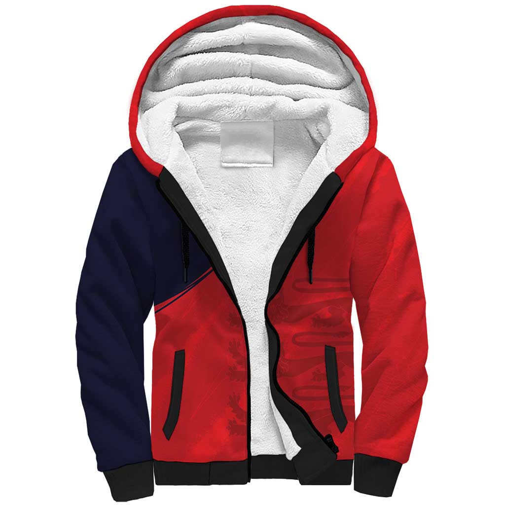 Custom Bailiwick of Jersey Cricket Sherpa Hoodie Jer Lions Champion Red Version - Wonder Print Shop