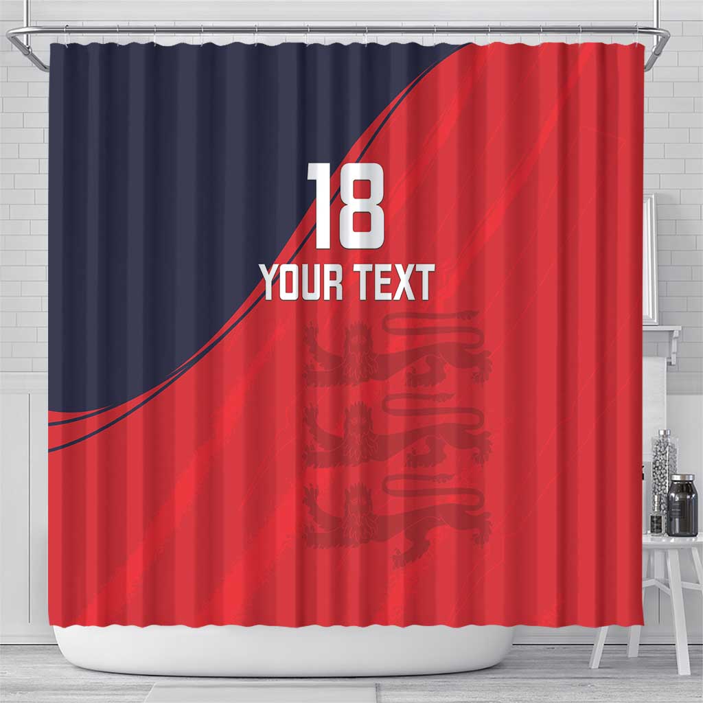 Custom Bailiwick of Jersey Cricket Shower Curtain Jer Lions Champion Red Version - Wonder Print Shop