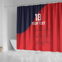 Custom Bailiwick of Jersey Cricket Shower Curtain Jer Lions Champion Red Version - Wonder Print Shop